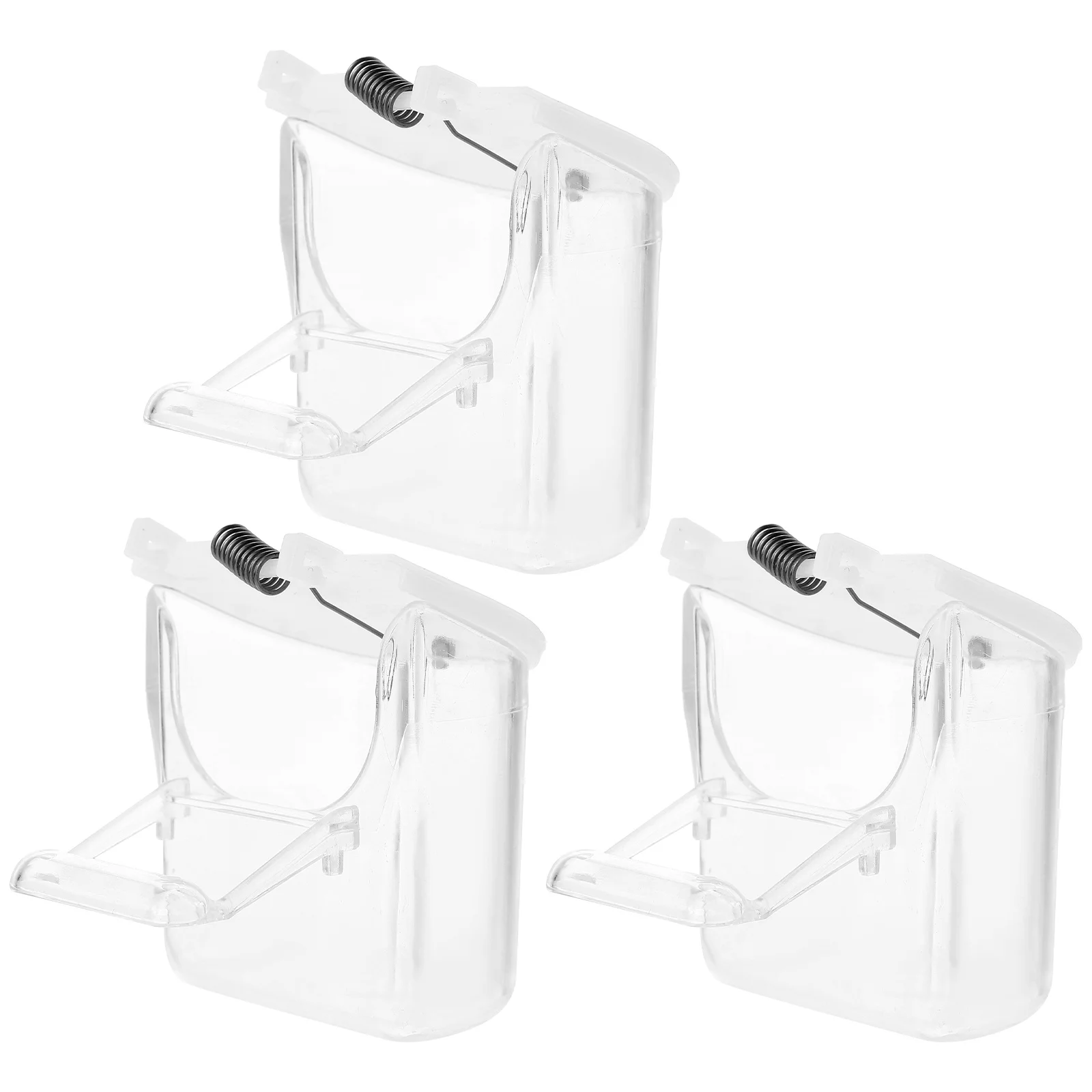 

3Pcs Hanging Parrot Food Feeder Durable Plastic Bird Cage Supplies Large Capacity Easy to Use for Daily Feeding