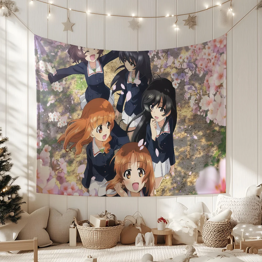 Anime G-Girls und Panzer das F-Finale-S flag For Garden Party Living Room Home Wall Decor Banner Bedroom Outdoor Tapestry