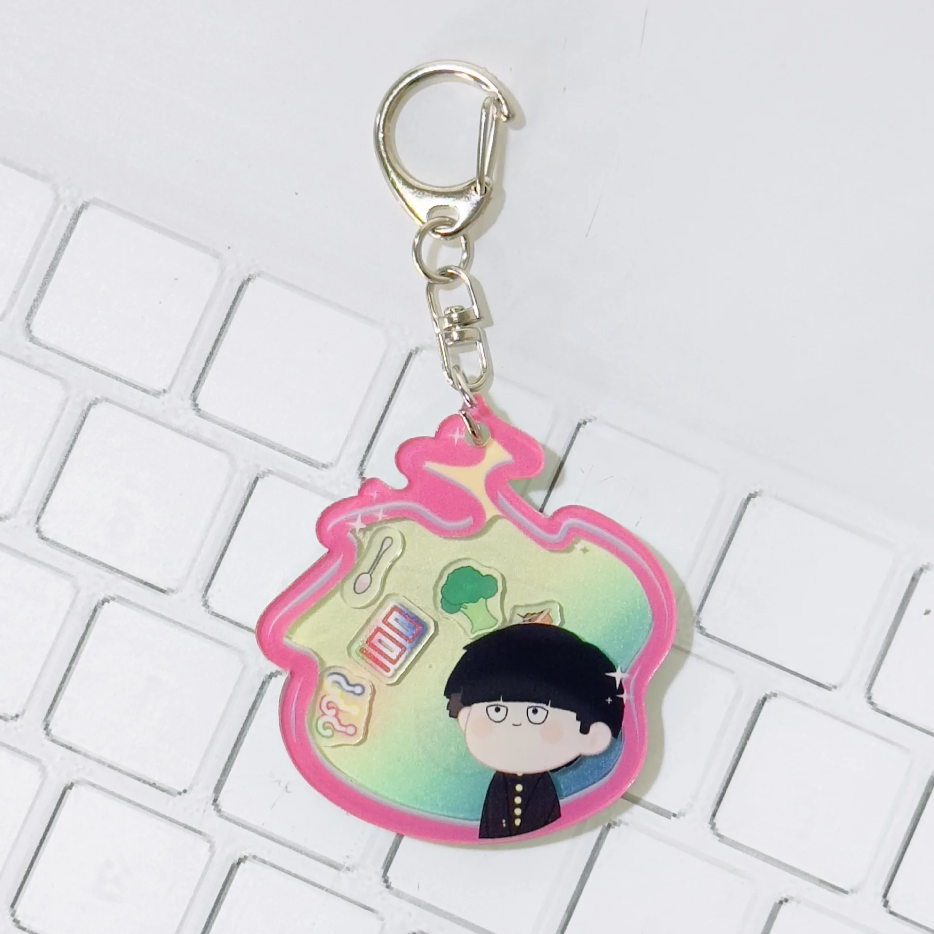 Mob and Psycho 100 Shake Pendant Keychain Interesting Comedy Anime Cute Cartoon Characters Peripheral Keyring Fun Gifts