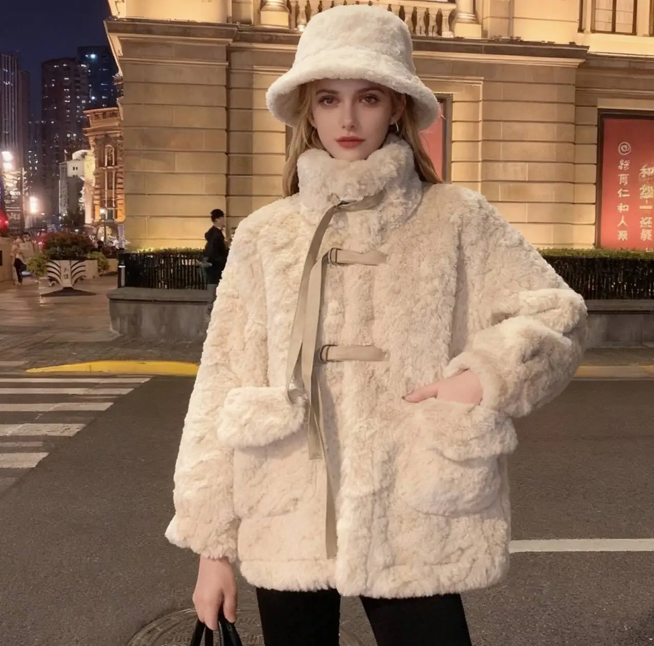 Parkas für Damen, Vintage-Winter, gesteppt, gepolstert, verdeckte Schärpen mit Klappentaschen, exquisit, hochwertig, raffiniert, elegant, Premium-OL