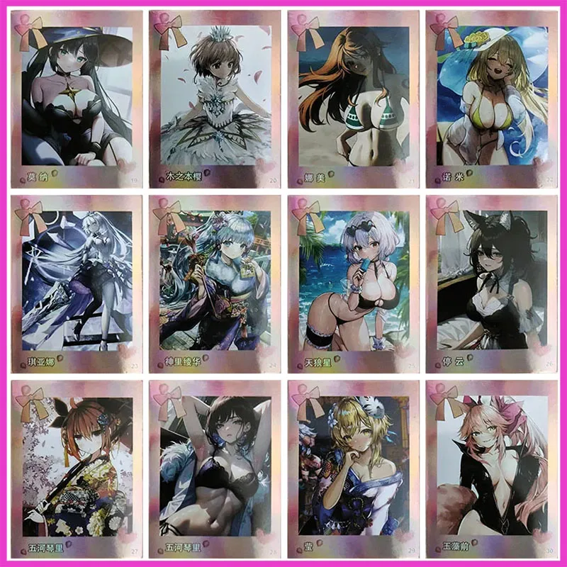 Anime Goddess Story Rare Refractive Flash Cards Mona Nami Kamisato Ayaka Lumine Toys for boys Collectible Cards Birthday Gifts