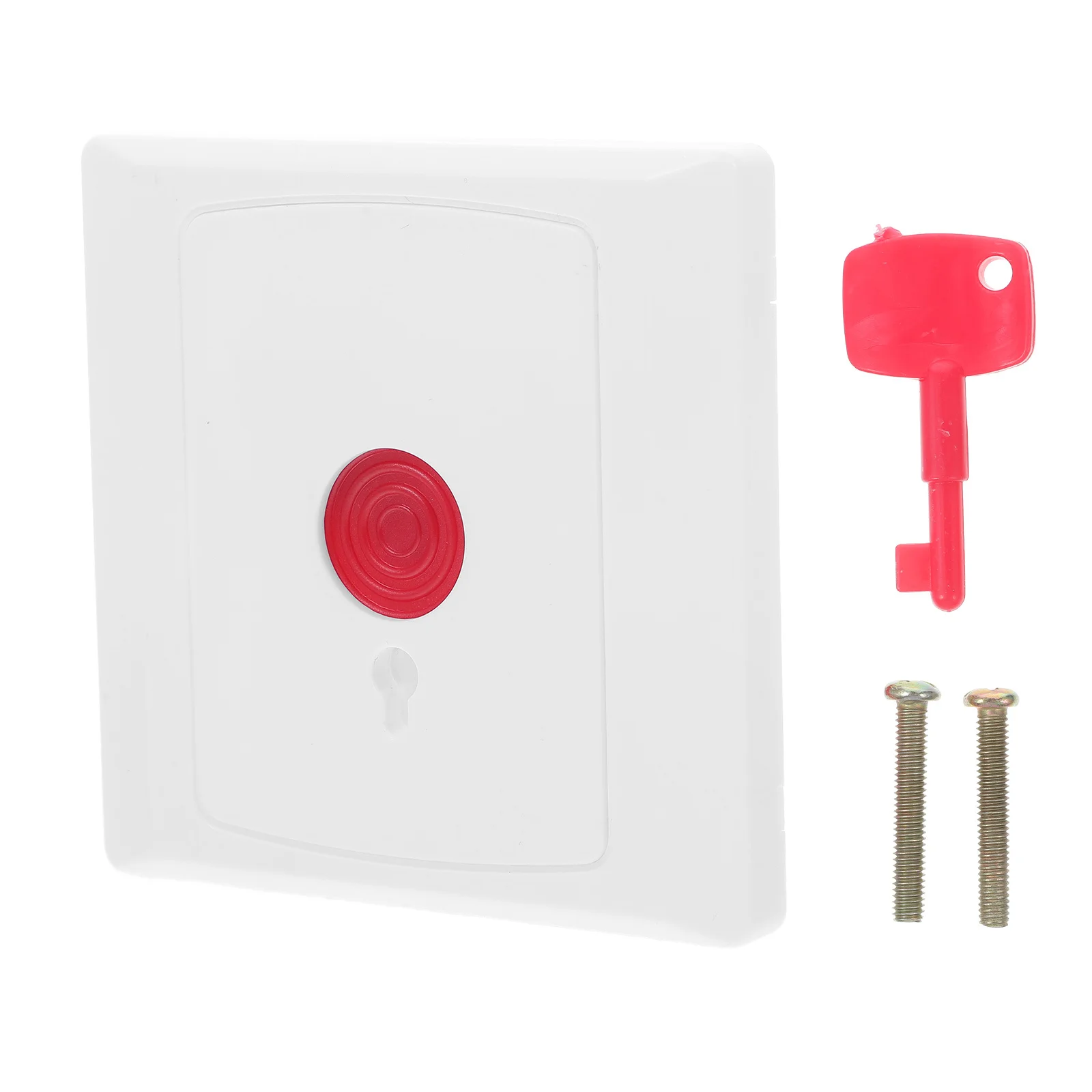 

1 set 1 Set Emergency Alarm Security Key On Off Switch Pb28 Red Button Box Durable Plastic Fire Safety Anti-Theft Emergency Stop