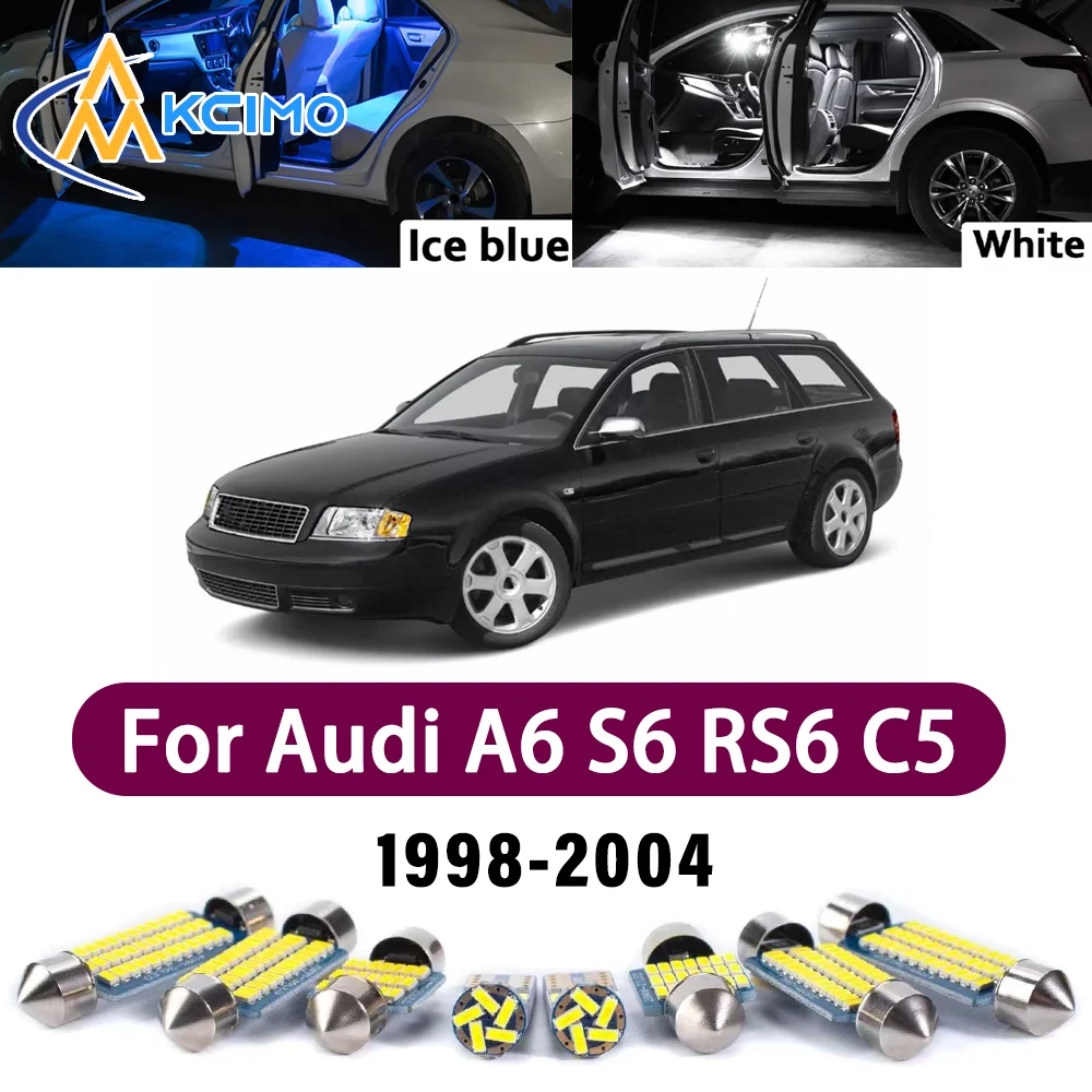 

Error Free LED Interior Light Kit for Audi A6 S6 RS6 C5 1998-2004 Premium Bright Dome Trunk Mirror Reading Lamps Canbus