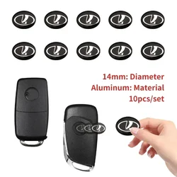 2/5/10pcs 14MM Car Remote Key Aluminum Logo Sticker For Lada Niva Vesta Samara Kalina Largus Priora Xray Granta Auto Accessories