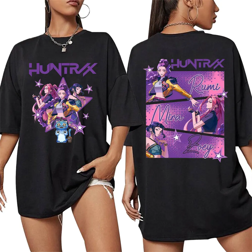 محدودة KPop شيطان الصيادين ميرا رومي جوي الجرافيك تي شيرت ديربي النمر موضة القطن تي شيرت عادية المتضخم قصيرة الأكمام تيز #1