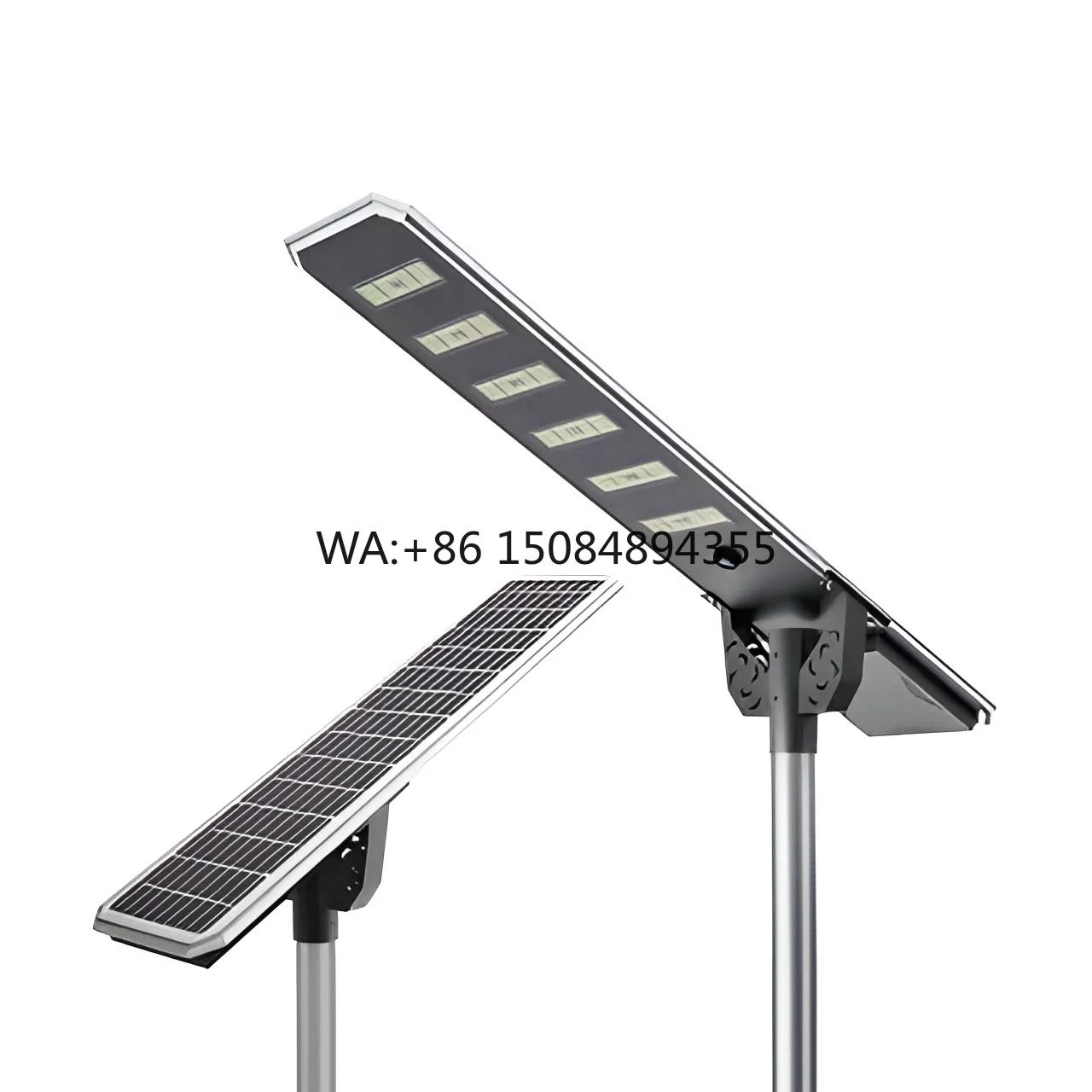 IP66 Outdoor Road All-in-One DC Solar Street Lamp 30W-200W LED Aluminum Battery Single Crystal 3-Year Warranty RoHS Certified