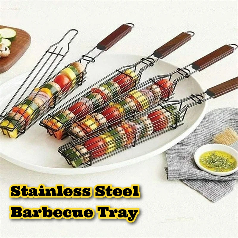 

Professional Stainless Steel BBQ Tools Set Grill Basket Vegetable Tongs Creative Design Camping Outdoor Restaurant Cooking
