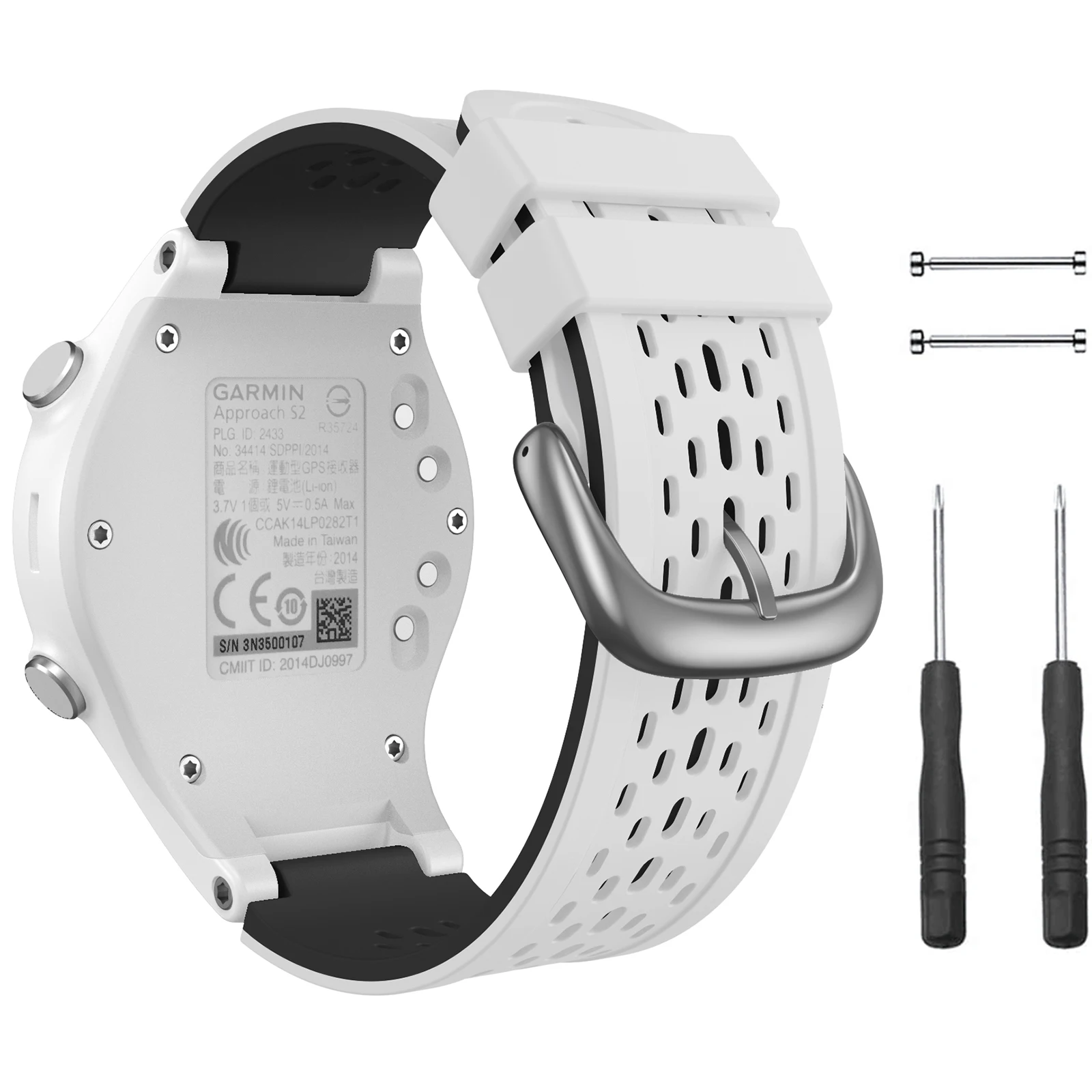ANBEST Two-color Watchband for Garmin Approach S2/S4 Soft Silicone Starp for Garmin Approach S2 Fashion Smart Watch Accessories