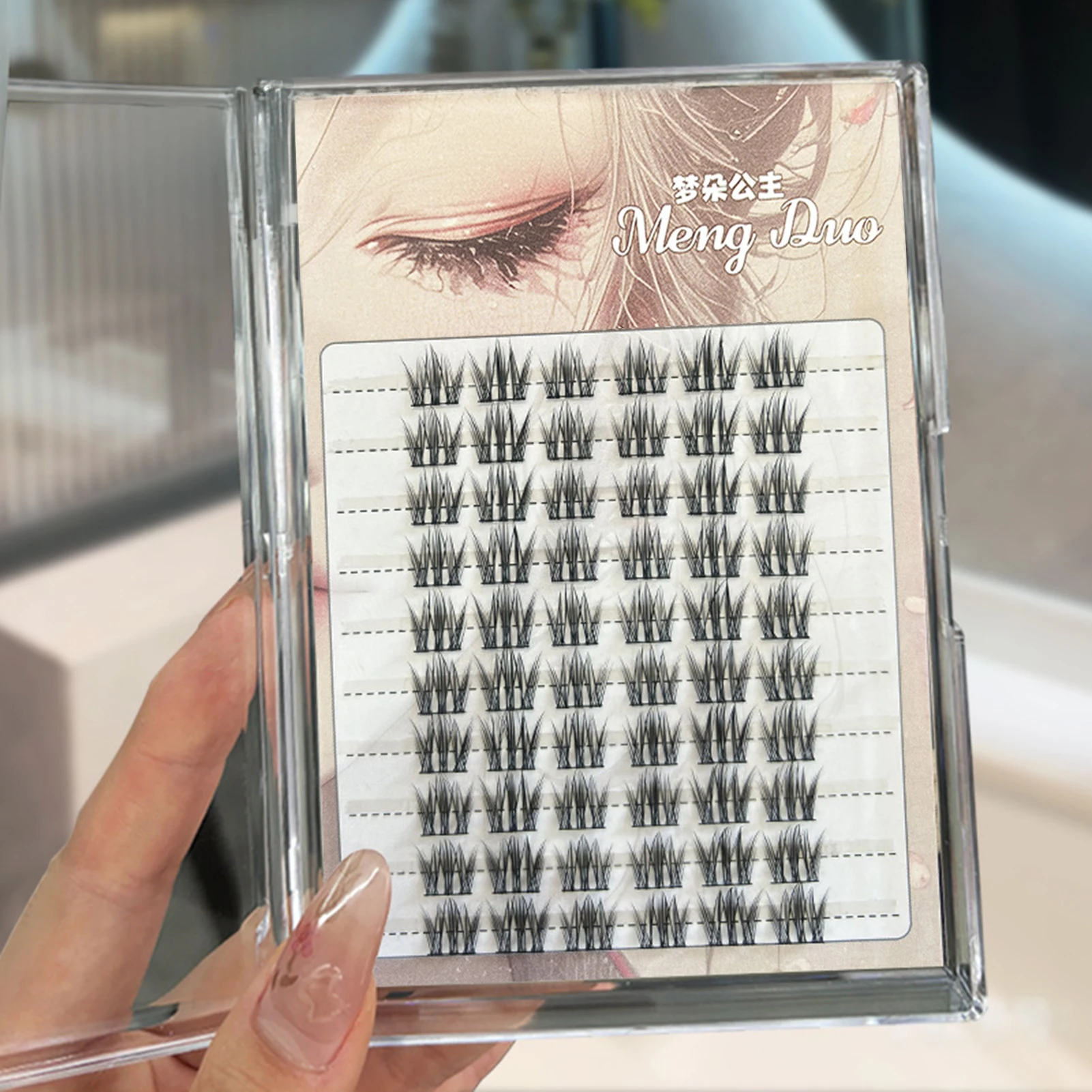 10 rangées de faux cils segmentés bande dessinée moelleux aspect naturel Extension de cils bande mince grappes de cils vaporeux outil de maquillage quotidien