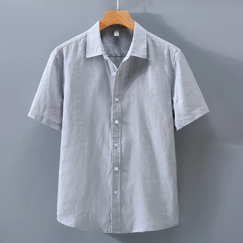 

Linen Men's Summer ort Sve irt Breathable Loose Casual Simple Match New Sle Men's Casual irt Thin Material Linen