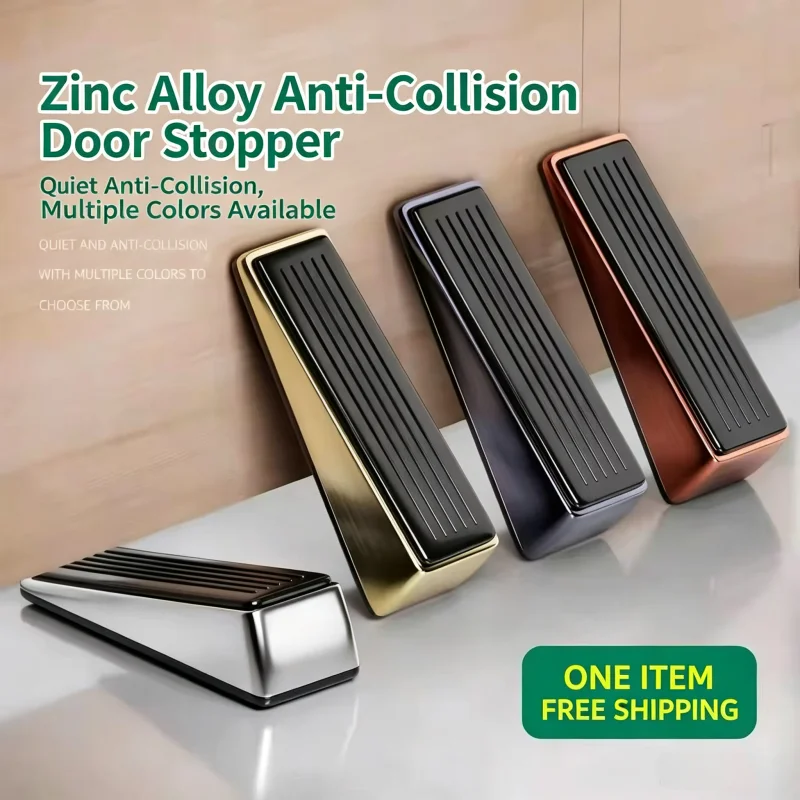 Security Door Stopper for Home, Wind‑Proof Silent Anti‑Collision Door Wedge Blocker, Non‑Drilling Heavy‑Weight Door Stop Floor P