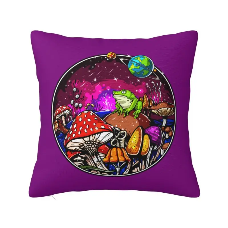 

Magic Psychedelic Mushrooms Forest Cushion Cover 40x40cm Psilocybin Soft Cute Throw Pillow Decor Home