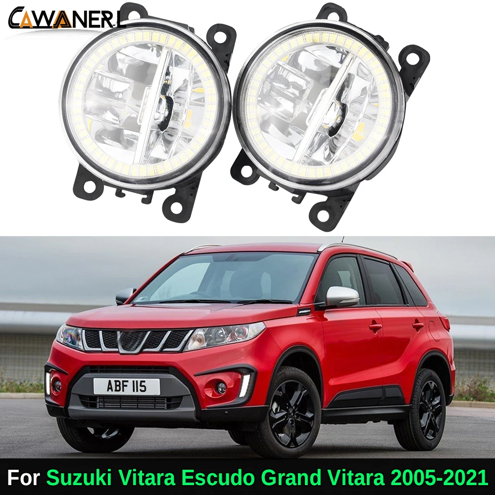 2 Pieces 30W H11 Car LED Fog Light Angel Eye DRL For Suzuki Vitara Escudo Grand Vitara 2005-2021 Front Bumper Fog Lamp Daylight