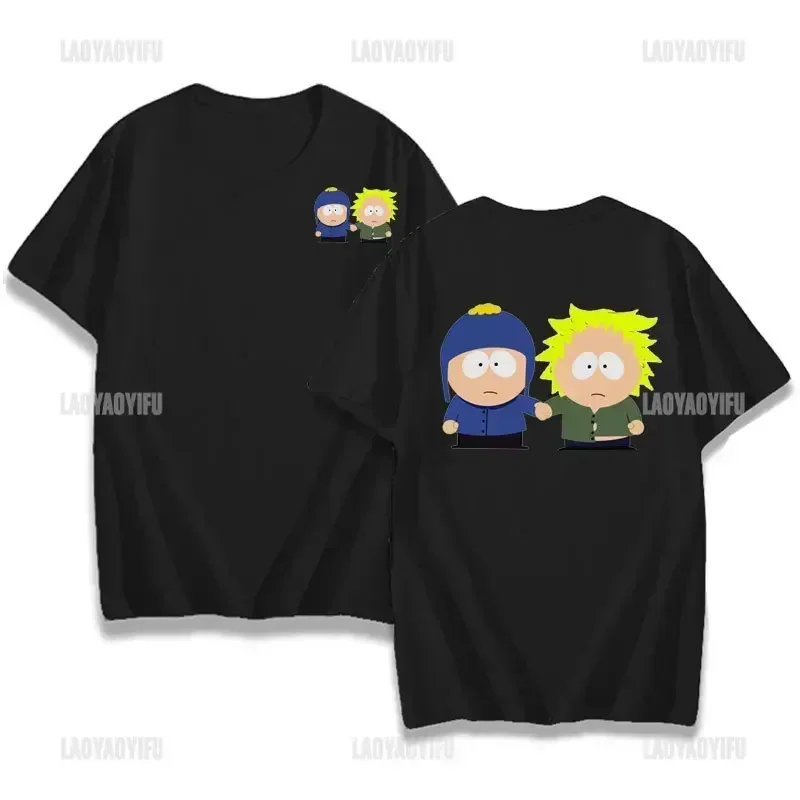 Cute Kenny Cartoon Funny Printed Pure Cotton T Shirt Straight Uttta South Park Anime Men\'s Women\'s Tshirt 2024 Streetwear Casual