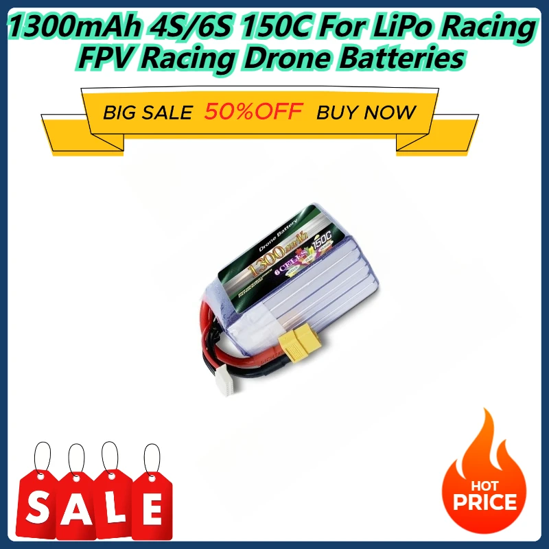 

1300mAh 4S/6S 150C For LiPo Racing FPV Racing Drone Batteries