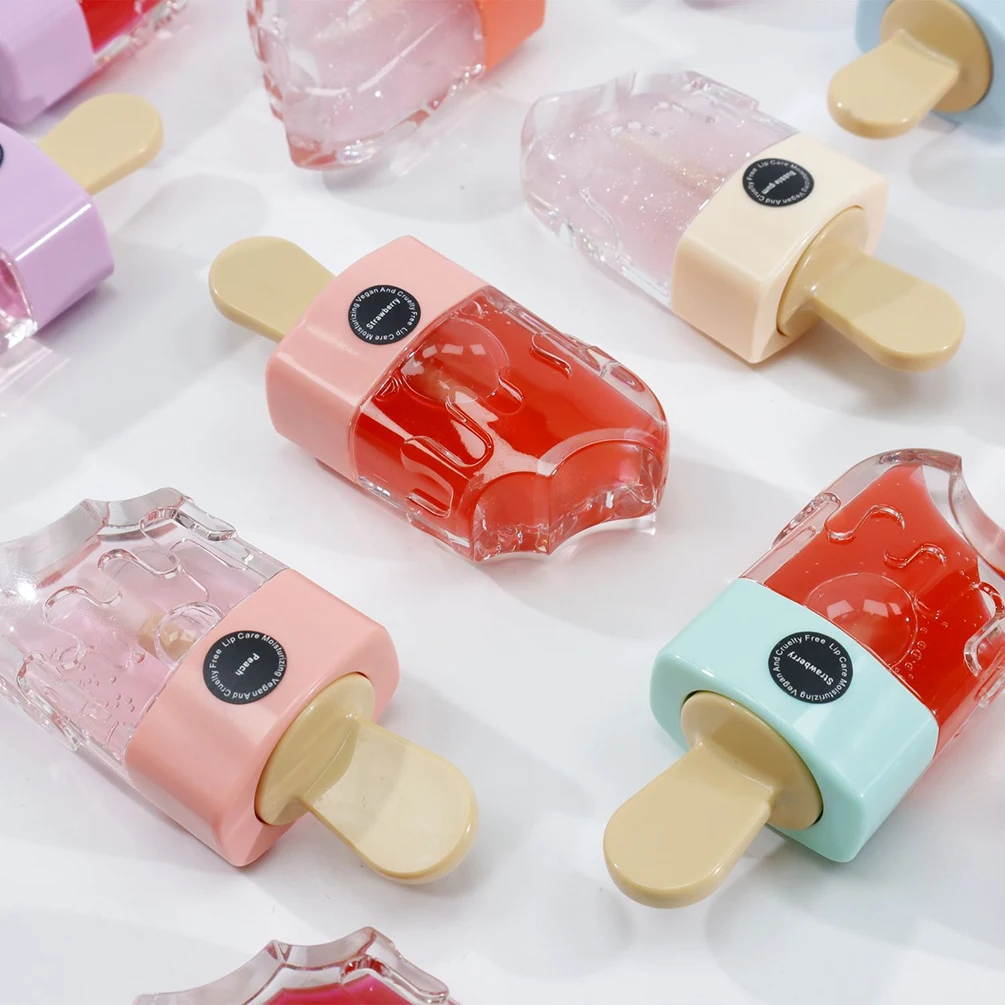 15colors Private Label Unboxed Ice Cream Lip Oil Moisturizing Hydrating Smoothing  Reduce Lip Lines Custom Logo Makeup Wholesale