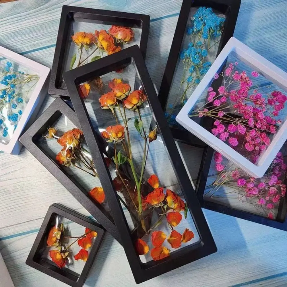 Plastic Dried Flower Frame Storage Box Reusable 3D Transparent Jewelry Storage Case Antioxidant Dried Flowers Photo Frame
