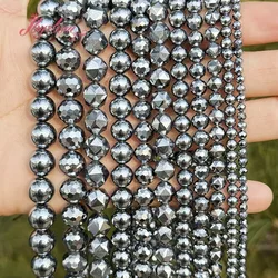 Natural Terahertz Stone Beads Loose For DIY Bracete Necklace Jewelry Making Spacer Strand 15 Inches 6mm/8mm/10mm