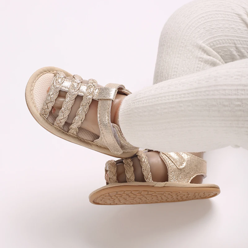 Neue 0-18M Baby Einfarbige Lässige und Bequeme Babysandalen für Mädchen, Atmungsaktive und Leichte Sommer-Sandalen mit Offener Zehenpartie – Detail 11
