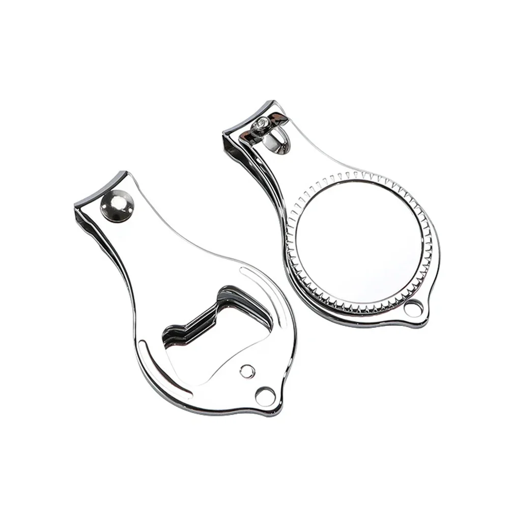 

1Pc Stainless Steel Round Drops Nail Clippers Keychain Opener Foldable Mini Professional Nails Cutter Trimmers with KeyRing