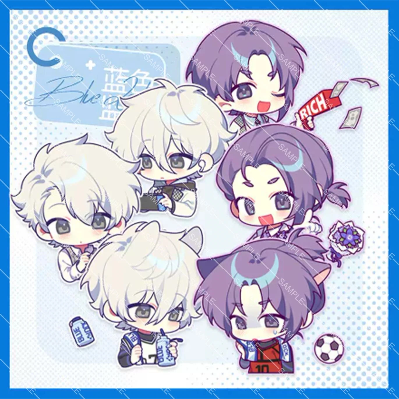 Anime BLUE LOCK Nagi Seishiro Mikage Reo Cosplay Keychain Acrylic Pendant Cute Delicacy Bag Accessories   Ambitus