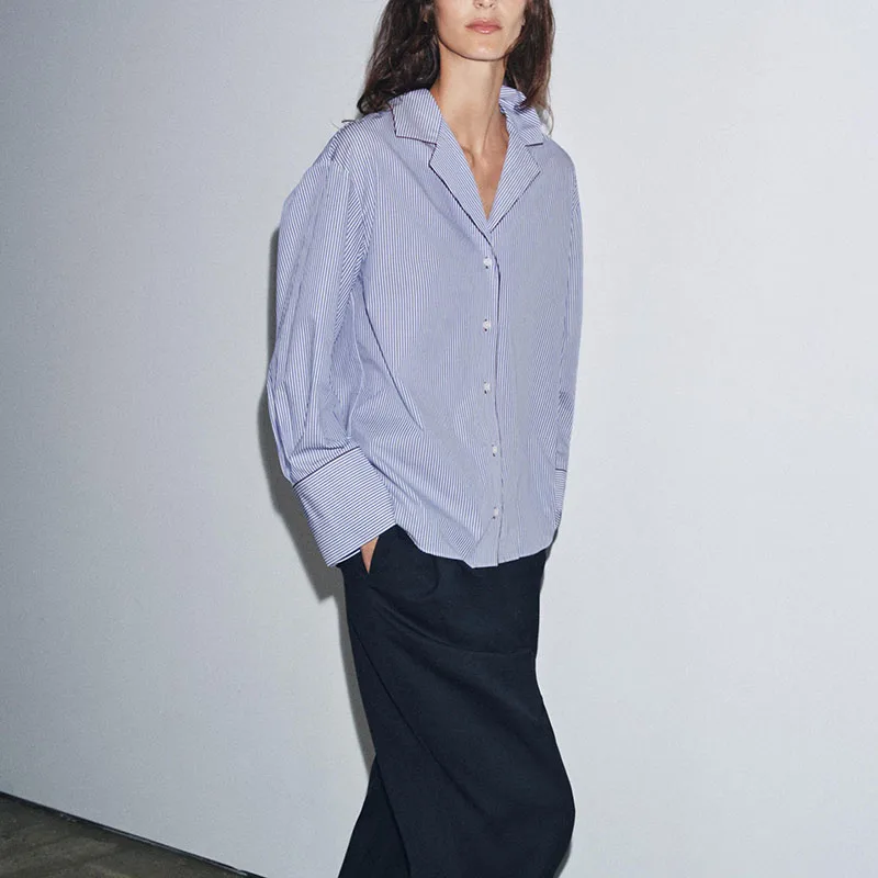 الأساسية Sle طويلة Sve الياقة irt مع اللون Blo تقليم جديد وصول المرأة Faion الخريف جمع 8-25 سنة #2