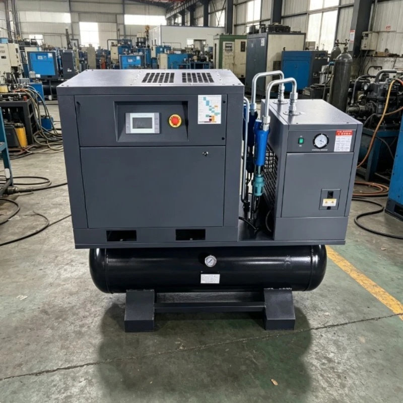 Customized 300 L 600 L Industrial Electric Rotary Screw air Compressor Integrated 3 in 1 air Compressor Combined air Dryer