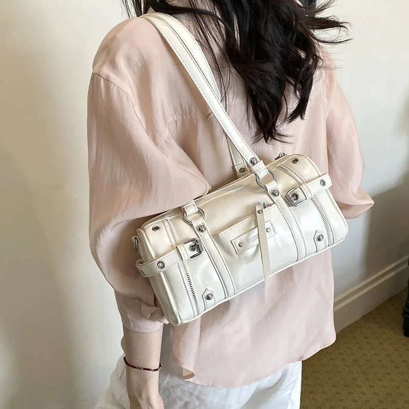 Large Capacity Bowling Bag for schoogirl Sweet Cool Handbag Top Handle Underarm Shoulder Crossbody Purse Fashion Versatile Tote