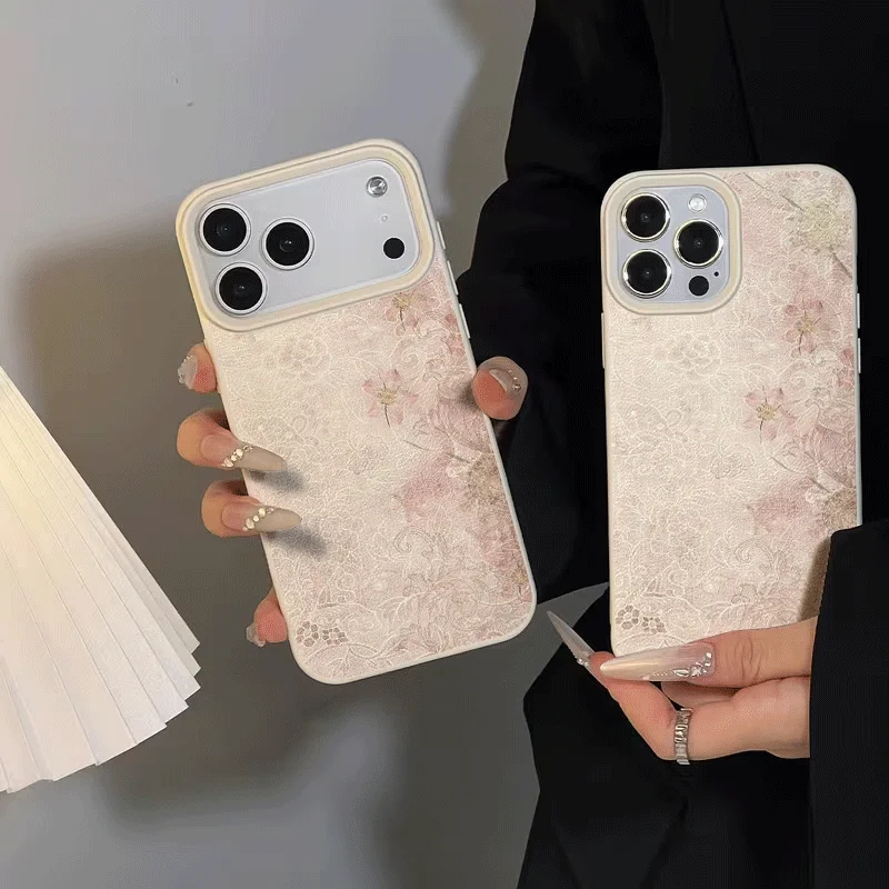 Light Pink Woven Floral Pattern Phone Case for Redmi Note 15 14 13 12 11 10 Pro Plus 4G 5G Redmi 15C 14C 13C 12C 10C Cover