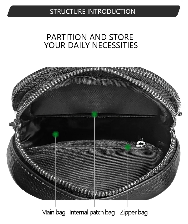 Torba na ramię z prawdziwej skóry dla kobiet i mężczyzn, torba crossbody, mała torba, mini torba na telefon, torba biodrowa, idealna do codziennych dojazdów do pracy, podróży rekreacyjnych, na prezenty świąteczne. — zdjęcie 6