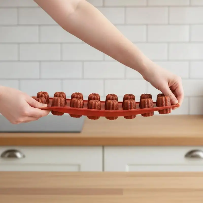 [L] 18 Holes Caneles Silicone Mold Muffin Cupcake Baking Tray Bordelais Fluted Cake Pudding Mold DIY Baking Kitchen Accessories