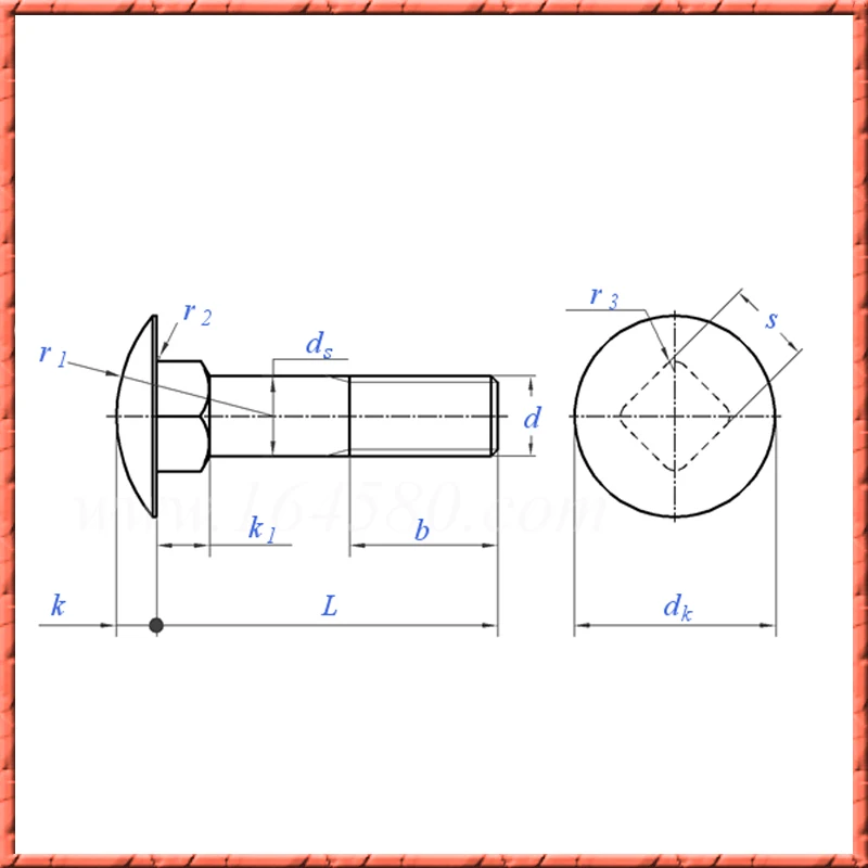 Stainless Steel DIN603 Carriage Screws M6 M8 M10 M12 Round Head Square Neck Shelf Hub Bolts for Automotive Use