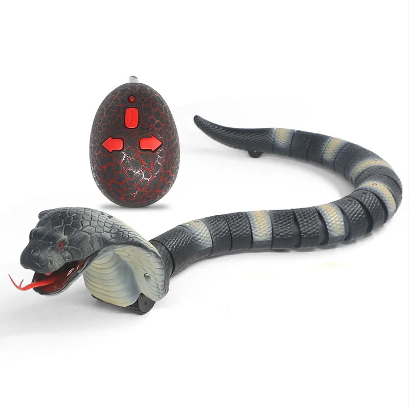 Halloween Animal Toys New Simulation Remote Control Cobra USB Charging Infrared Retractable Funny Tricky Snake