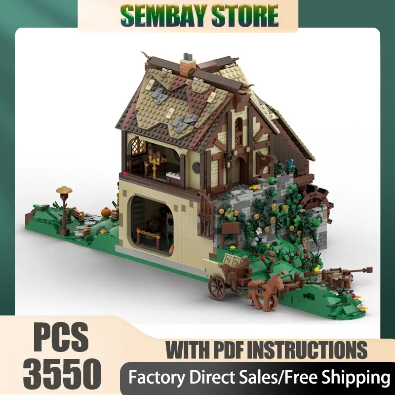 خواتم سحرية نموذج Moc قوالب بناء وحدات مطحنة منزل نموذج التكنولوجيا كتل عيد الميلاد لتقوم بها بنفسك لعبة هدايا البناء #1