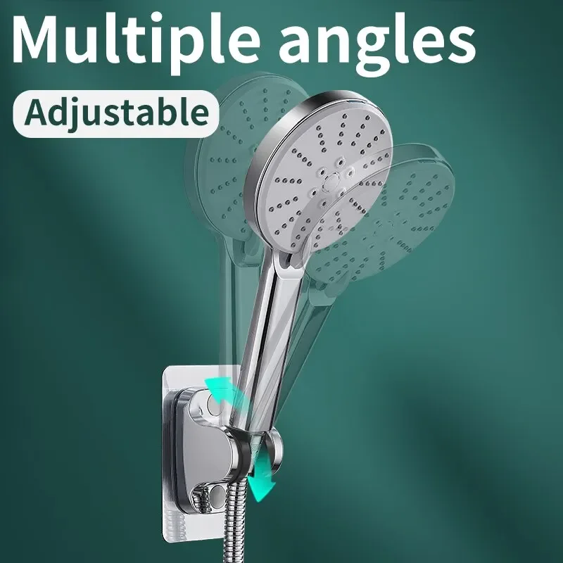 Perforation Free Shower Bracket Adjustable Shower Head Hanging Seat Bathroom Shower Rain Lotus Canopy Fixed Wall Base