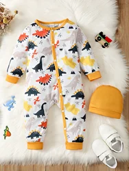 2022 New Baby Boys' Bodysuit Cute Cartoon One Piece Combed Cotton Newborn Baby Clothes Long Sleeve Romper Toddler Boy Outfits