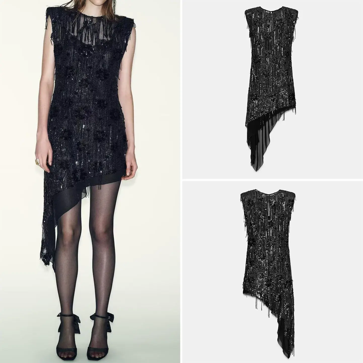 

Asymmetric Ele Evening Dr Women's Faion 2025 Winter New Sle Z Svel round Ne Slim Fit Daily Wear