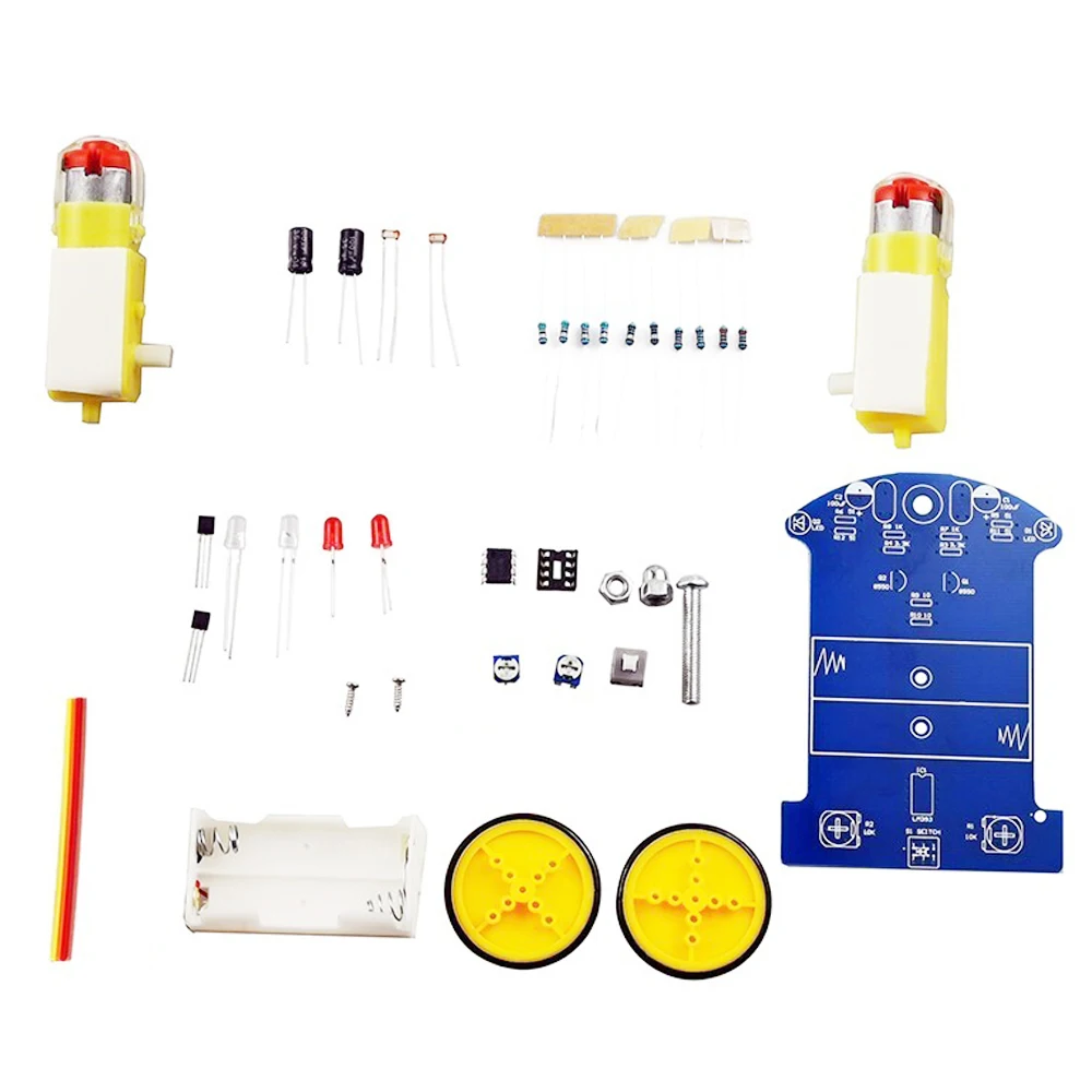 D2-1 DIY Intelligent Tracking Line Smart Car Kit with TT Motor DIY Soldering Project Solder Smart Patrol Automobile Parts