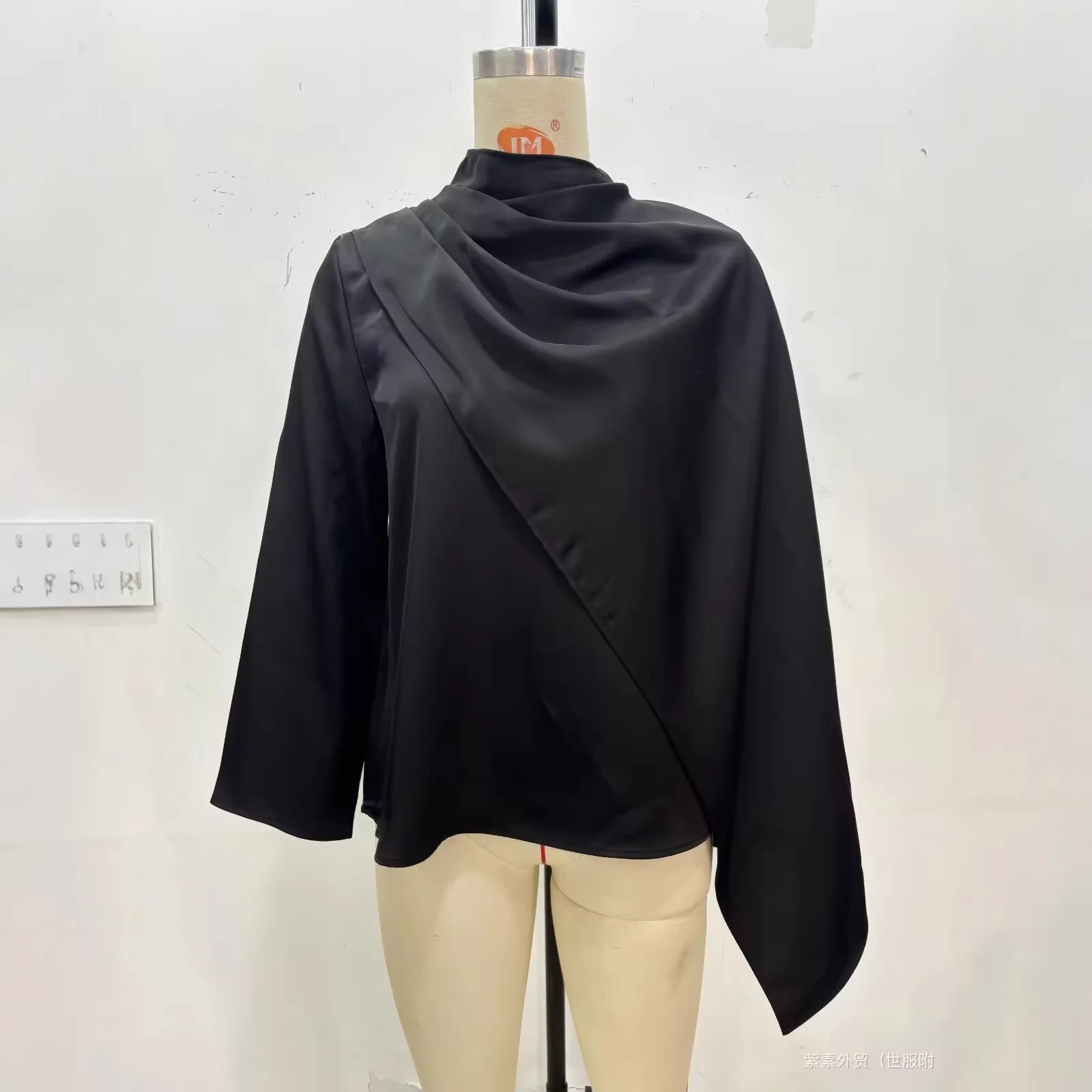 

Women's Clothing 2026 Spring New Shawl Design Satin Top