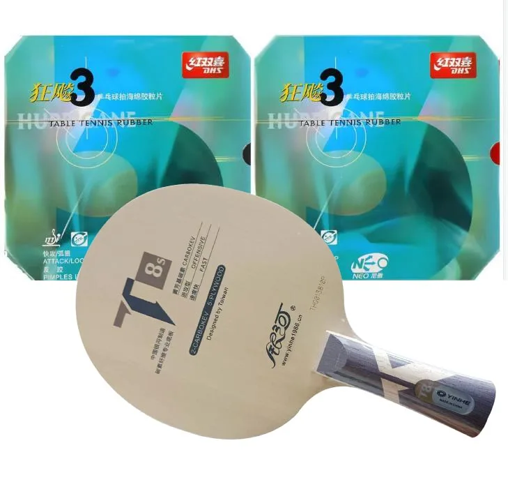 

Pro Table Tennis (PingPong) Combo Paddle / Racket: Yinhe T8s T-8s T 8s + 2 Pcs DHS NEO Hurricane3 Long shakehand FL