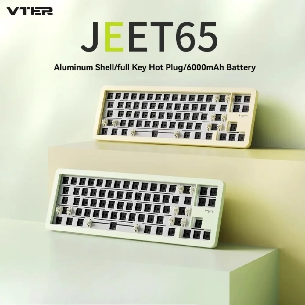 

VTER JEET65 Mechanical Keyboard Aluminum Kit Tri-mode Gasket HotSwap RGB Support VIA Custom 65% Ergonomic Office Gaming Keyboard