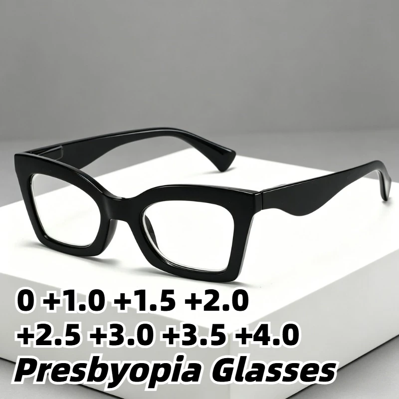 

New Square Frame Anti-Blue Light Reading Glasses Unisex Stylish Comfortable Presbyopia Eyewear with Spring-Loaded Temples