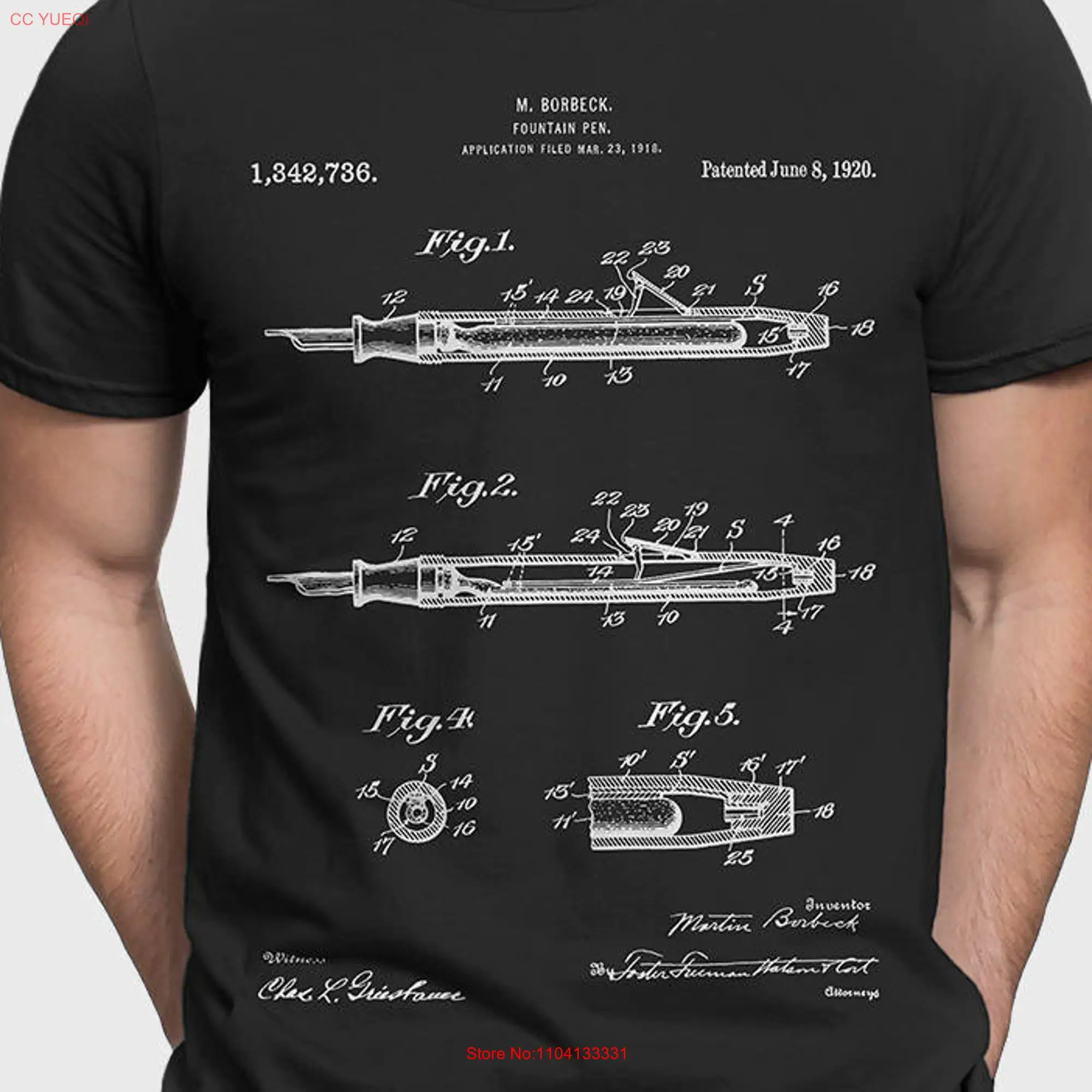 Book Lover Literary T Shirt For Writer Fountain Pen Teacher Vintage Calligraphy Editor P365 long or short sleeves