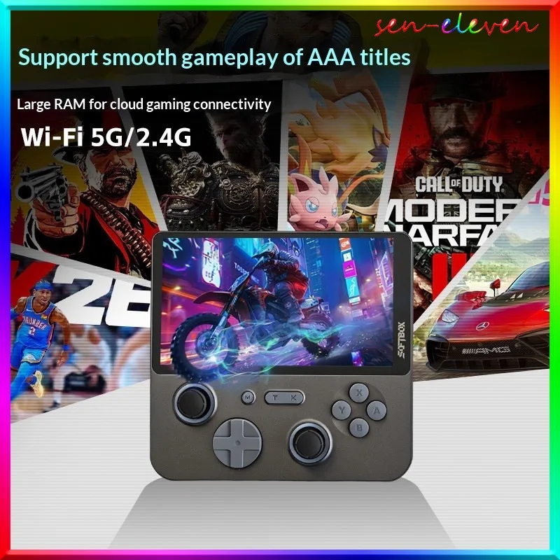 SOFTBOX Cloud 3Max Handheld Game Console 2026 New Portable Game Player Single & Dual Player Support TV Casting Arcade & AAA Game