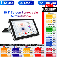 1 Din Android Car Stereo Radio 10.1 Rotate Touch Screen Removable for Universal Carplay GPS Navigation Bluetooth WIFI Autoradio