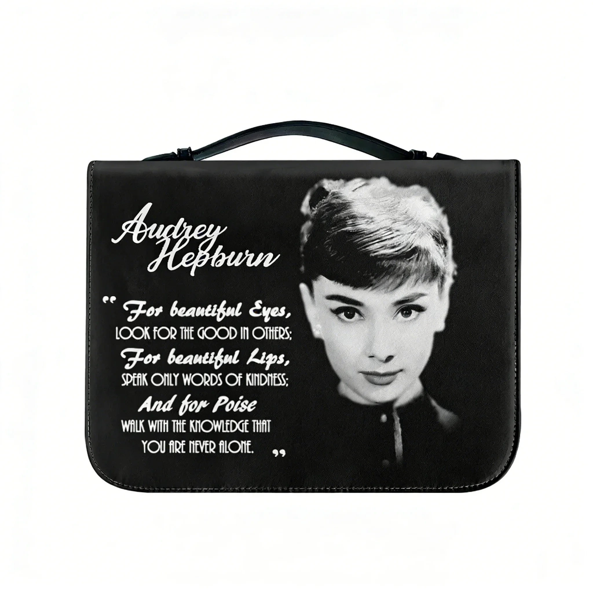 Audrey Hepburn Movie Star Bible Bags Christian Gifts Personalized Cover Bible Pack Waterproof Leather Bag Pockets Package Case
