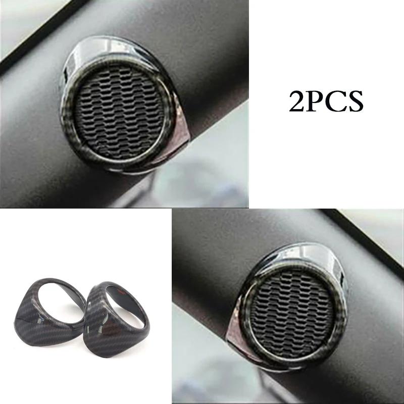 

2 Pcs Carbon Fiber Look A Pillar Door Stereo Speaker Cover Trim For Ford Mustang 2015-2020