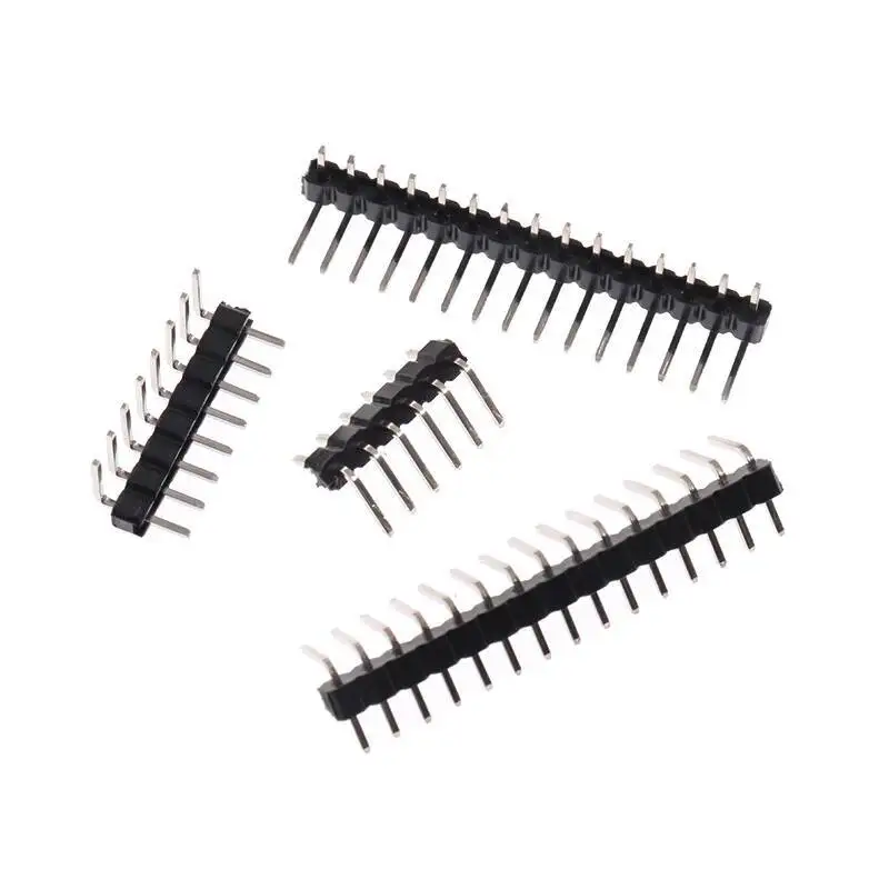 20 Stück 2mm Einreihiger Gebogener Stiftleisten-Stecker mit 2,0mm Abstand, 90 Grad, 1*3/4/5/6/8/10/40P Kupfer – Detail 4