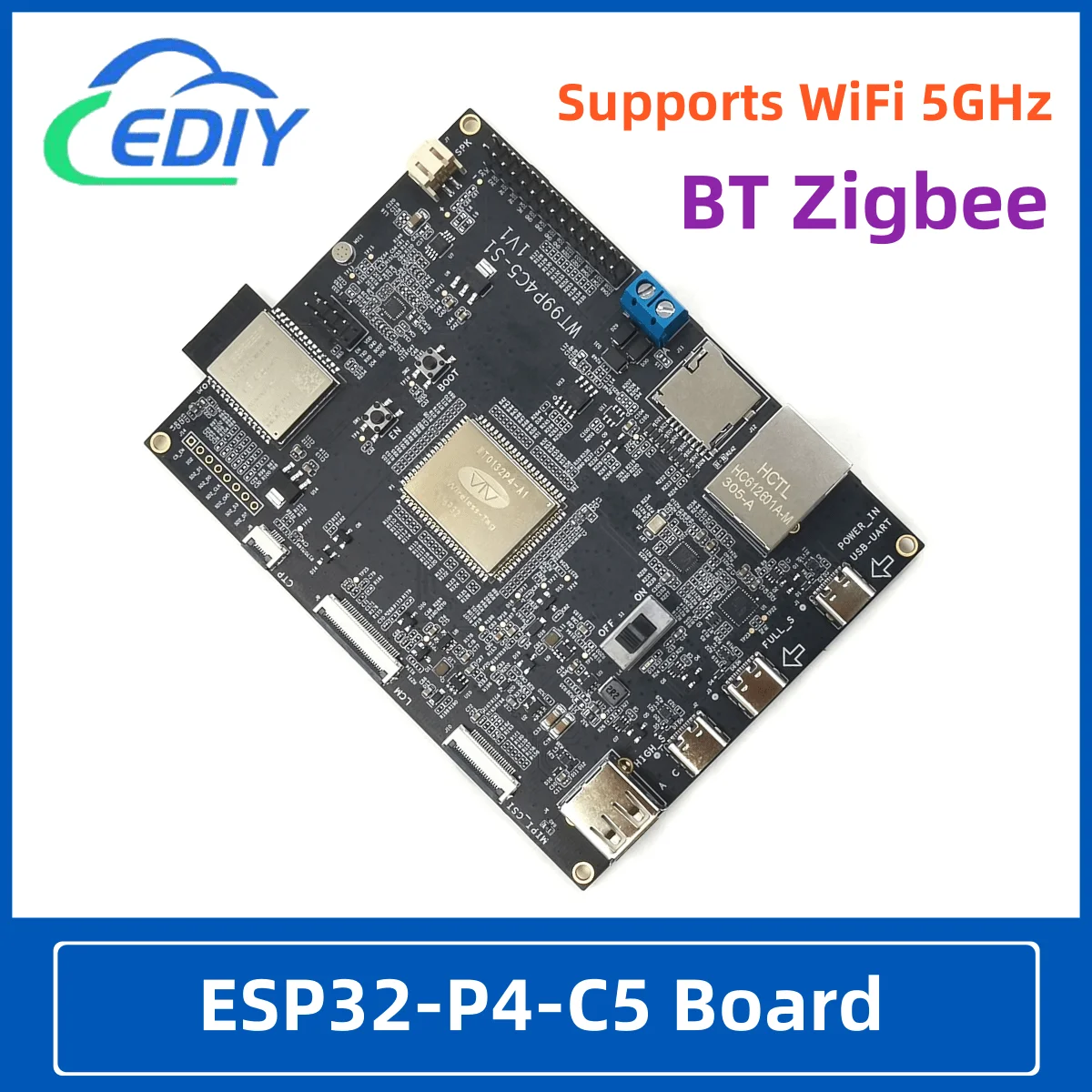 

Макетная плата ESP32-P4 включает модуль ESP32-C5 поддерживает Wi-Fi 5 ГГц BT Zigbee WT99P4C5-S1