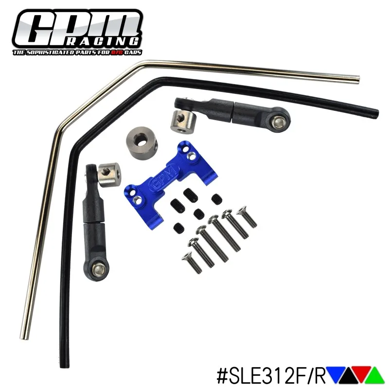 GPM Aluminium 7075 Stabilisatorhalterung vorne/hinten, Verbindung und Kabel für TRAXXAS-Schlitten